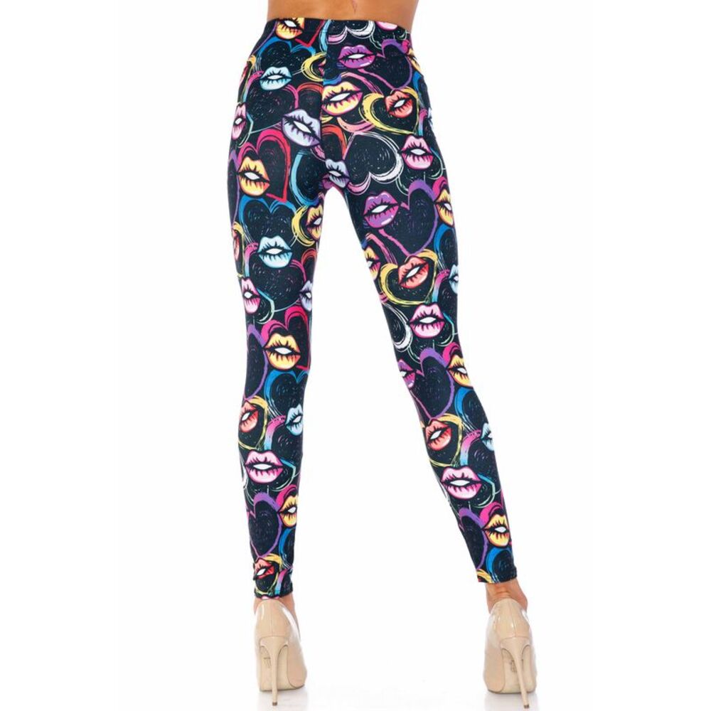 USAFashion Colorful Cartoon Lips and Hearts Kids Leggings - USA Fashion™